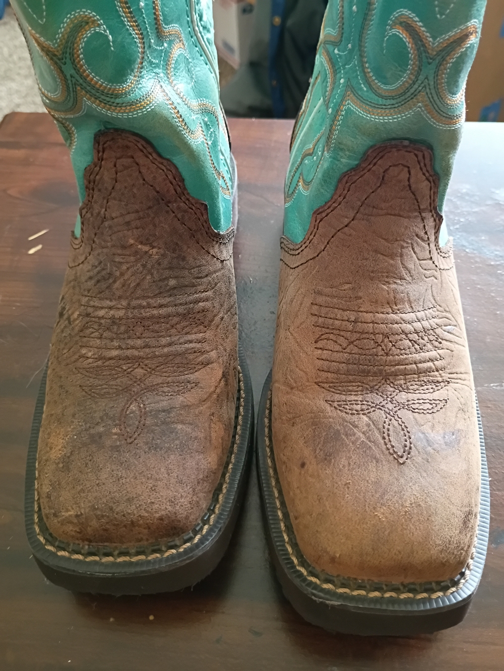 Turquoise and Brown Women's Western Boots - Justin Gypsy - Picture 2 of 5